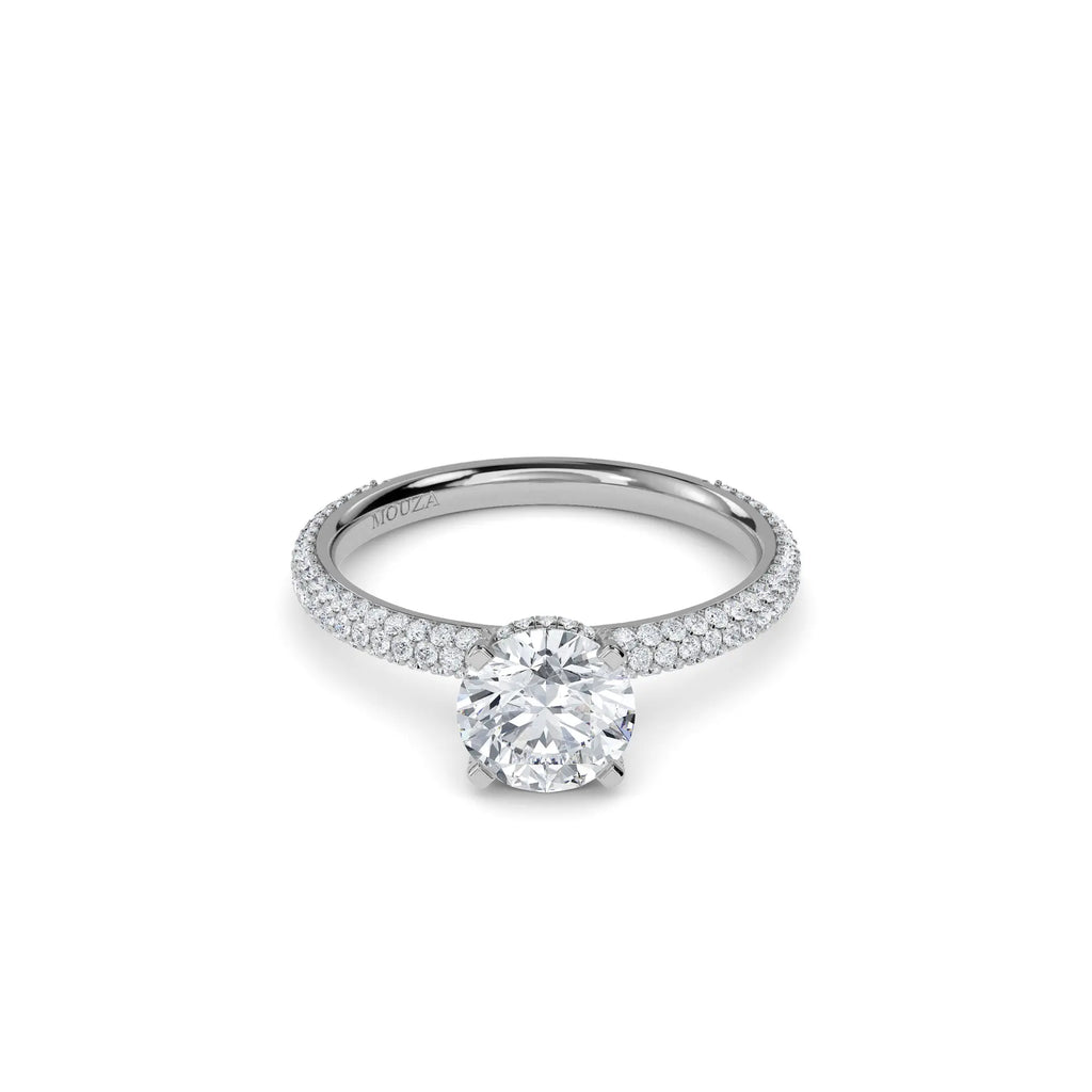 1.00ct Lab Grown Diamond Round Hidden Halo Engagement Ring